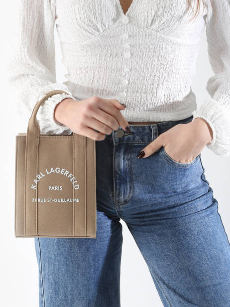 Cross Body Tas Rsg Katoen Karl lagerfeld Beige rsg A1W50039 ander zicht 1